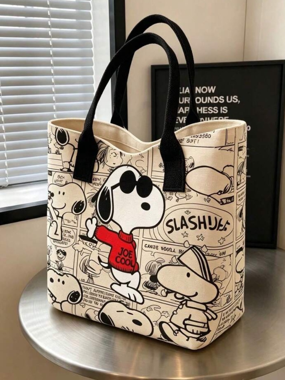Snoopy “Joe Cool” Waterproof Canvas Tote Bag NEW 🏷️